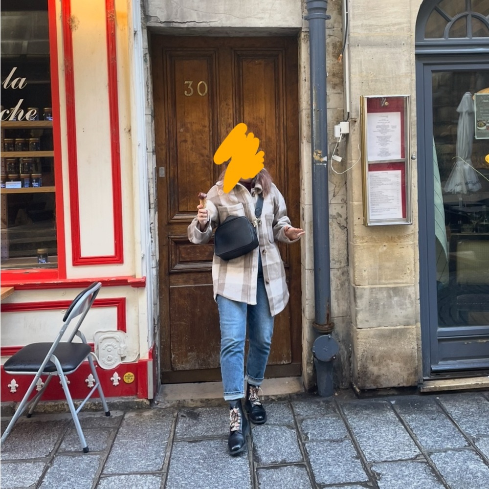 Plaid Brown and Cream Oversized Jacket